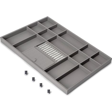 Emuca Cassetto organizzatore Quartz con elegante finitura titanio