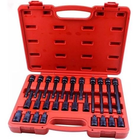 KIT 26 PZ INSERTI INSERTO TORX CHIAVI BUSSOLA 1/2 LUNGHE AUTO MECCANICO FS-43612