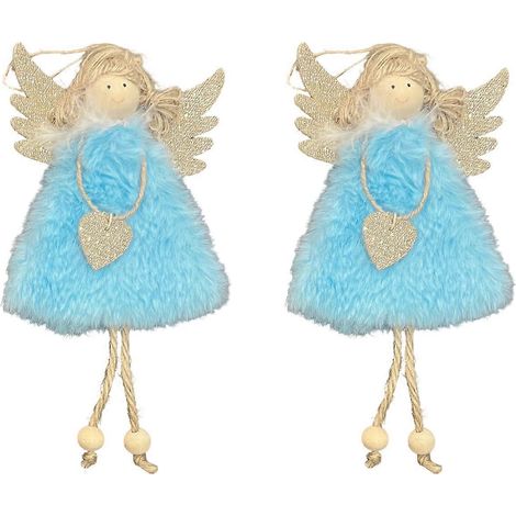 Stück Plüsch-Engel-Ornamente, patriotische Engel-Figuren, Dekoration für Weihnachtsbaumschmuck, Feiertagsfeiern, Blau (1/5)