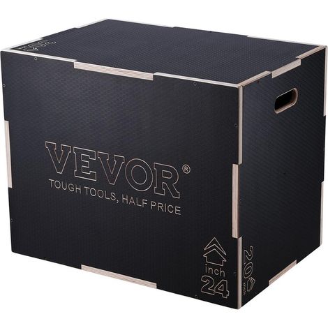 3 en 1 Boîte de Pliométrie en Bois 50 60 76 cm Plyo Box pour Crossfit Fitness et Musculation Charge 204 kg (1/5)