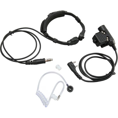 Micro-casque télescopique pour radio bidirectionnelle avec bouton PTT U94 et microphone de gorge pour Baofeng UV 5R, BF 888S, BF F8HP, BF F9 et UV 82