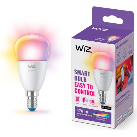 WiZ Lampadina Smart WiFi, Luce Bianca o Colorata, Dimmerabile, E14, 4.9W, Controllo tramite app o Controllo Vocale (Alexa, Apple HomeKit, Google Home) (1/5)