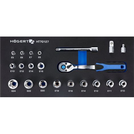 Ensemble d'outils Hogert HT7G127 3/8'' 22 unités