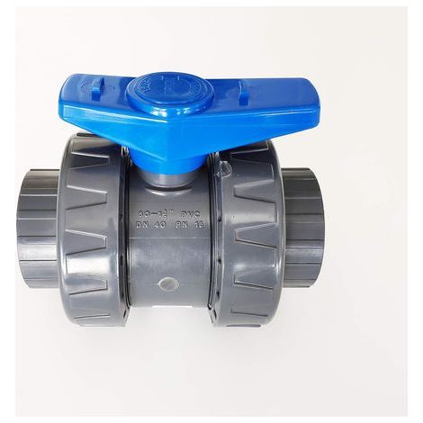 x 50-mm-PVC-Druckventil, Doppelverschraubung, abnehmbar, für Schwimmbäder, Innengewinde, Temperatur 60 °C (1/5)