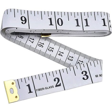 Mètre ruban souple 150 cm, flexible et précis, idéal pour couture, mesure du corps, tour de poitrine et taille, ruban à mesurer double échelle pouces/cm, outil de tailleur, prix économique. (1/5)