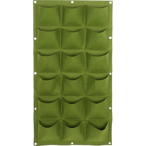 Sac de plantation mural vertical pour balcon avec 18 poches à fleurs suspendues (1/5)