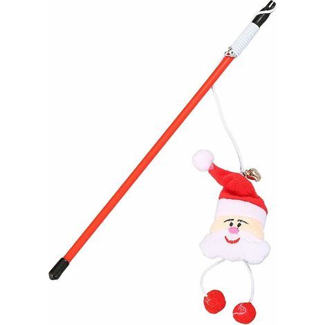 Canne à pêche pour chat, jouet pour chat, produits pour animaux de compagnie, série de Noël, jouets pour chat, jouets interactifs pour chat, père noël, (1/5)