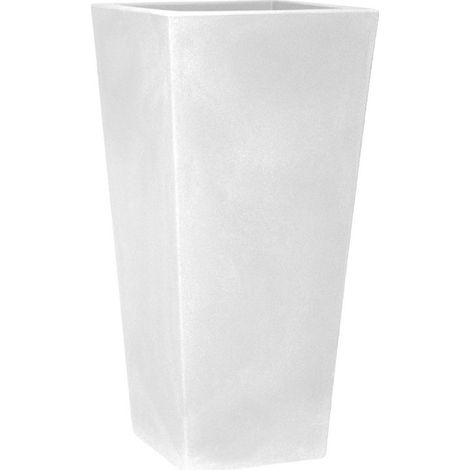 Vaso quadrato alto resina EROS cm. 60 BIANCO (1/2)