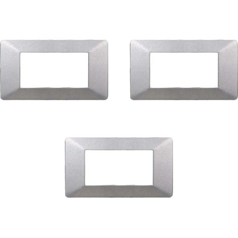 gloca Placche Plastica Compatibili Plana (3 Pezzi Silver, 4 Posti) (1/4)