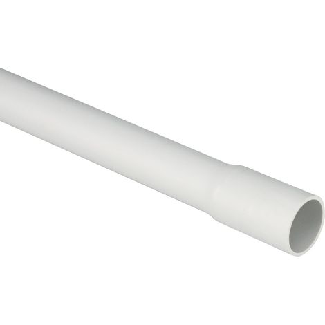 Tubo rigido protettivo in PVC bicchierato, ⌀25mm, grigio, classificazione 33211, 2 metri, serie TG15 - Elettrocanali ECTG1525B-2