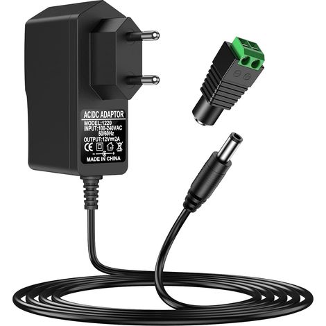 Alimentation LED 12V 2A Transformateur AC 100-240V Adaptateur Secteur (1/5)