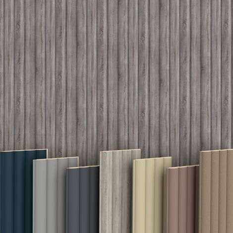 WAVE Lamellen 2,75m HEXIM MDF Holz Lamellenwand Wandverkleidung Lamellenpaneele Wand Paneele stoßfest: Vintage Oak, 1 Paneel - 0.33 m² (1/5)