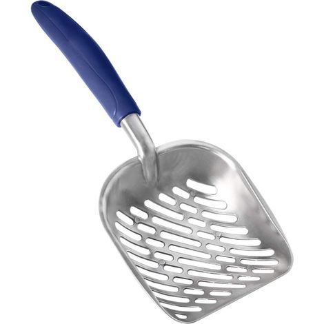 Animal métal Chat litière Scooper Pelle Merde Remover avec Long Manche pour Animaux de Compagnie,Bleu- (1/5)