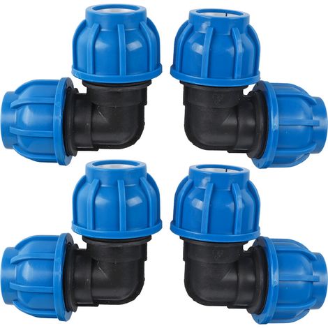 Lot de 4 raccords coudés en plastique PE 32 mm à 32 mm pour tuyaux d'eau (1/5)