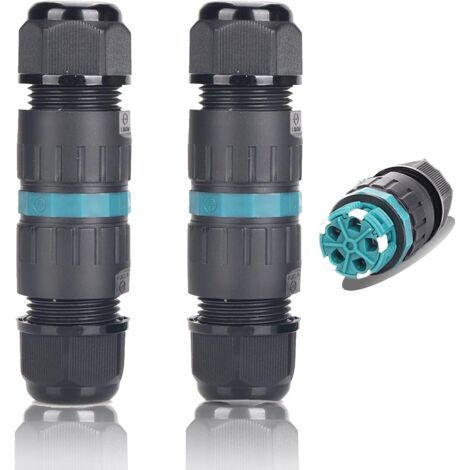 2-Pack 5 broches M25 connecteurs de câbles étanches IP68 Ø5mm-Ø14mm TÜV Manchon de raccordement électrique extérieur-5 broches pour jardin et câble souterrain (1/5)