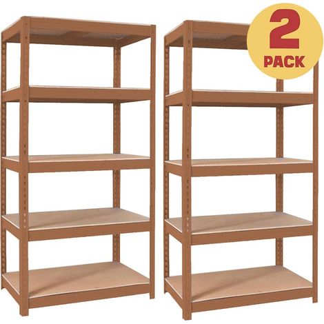 Scaffali metallici 150x75x30 cm mattone 5 ripiani