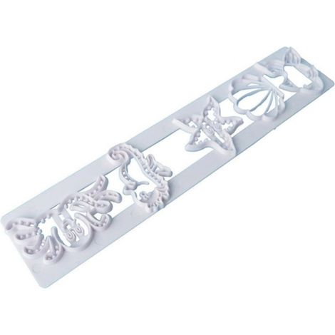 Moule à pâtisserie forme animaux de mer plastique alimentaire blanc 27x5,6 cm pour chocolat flan dessert 1 pièce (1/3)
