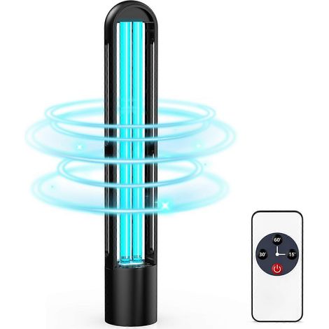 Stérilisateur UV pour la maison et la chambre, lampe de désinfection ultraviolette avec télécommande et minuterie (1/5)