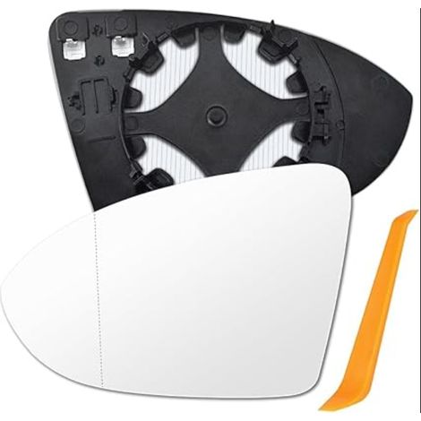 Verre de Rétroviseur Remplacement Retroviseur pour 7 Miroir Asphérique Lentille Voiture avec Chauffage Extérieur Réglable Référence 5G0 857 521 Gauche (1/5)