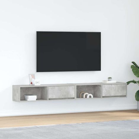 TV-Schränke 2 Stk. Betongrau 100x31x25,5 cm Holzwerkstoff (1/5)