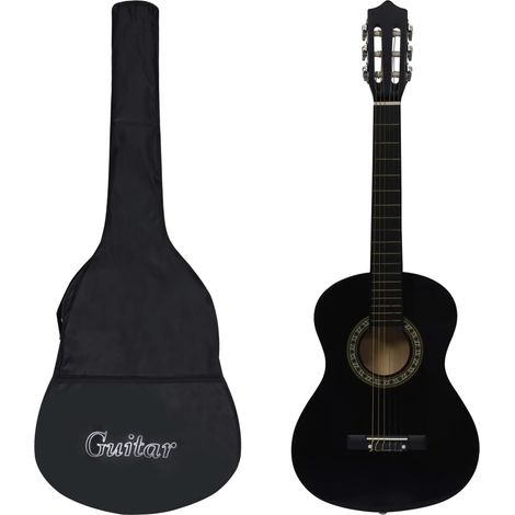 Teenpull – Klassikgitarre für Anfänger Kinder mit Tasche Schwarz 1/2 34" (1/5)
