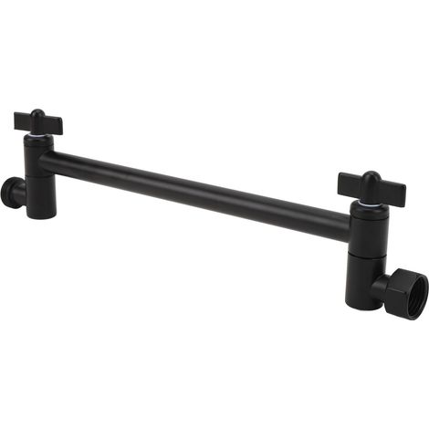 Bras d'extension douche réglable en acier inoxydable anti-fuite, barre rallonge pommeau noir salle bain (1/5)
