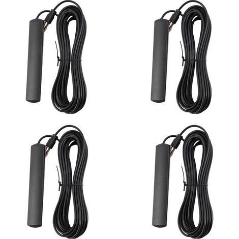Antena de radio para coche 4X Ant-309 - Antena de radio FM universal para coche, color negro, compatible con amplificadores y montaje en parabrisas, 85-112 MHz