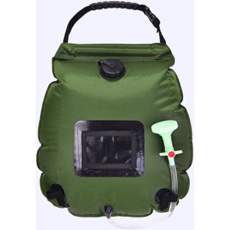 Sac de douche chauffant solaire extérieur sac de bain portable 20L noir