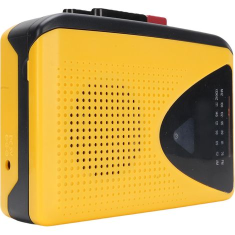 Lettore di cassette retrò, registratore a nastro, radio AM/FM portatile con altoparlante grande e presa per cuffie, microfono incorporato per casa e giardino. (1/5)