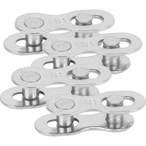 4 paires de maillons manquants pour chaîne de vélo en acier 11 vitesses, accessoire de cyclisme, couleur argent (1/5)