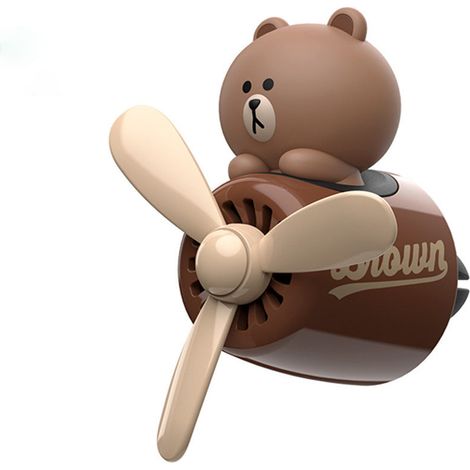 désodorisant pour voiture en forme d'ours brun, avec clip de parfum et diffuseur d'air pour ventilateur. Accessoire de décoration pour voiture et autres accessoires d'aromathérapie - Vert (1/4)