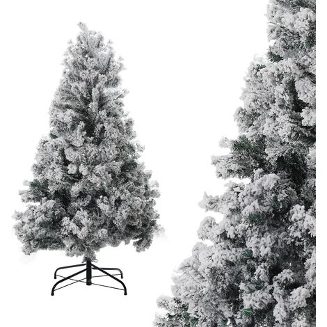 SWANEW Albero di Natale Aghi di abete con supporto Floccatura esterna 120cm con polvere di neve (1/5)
