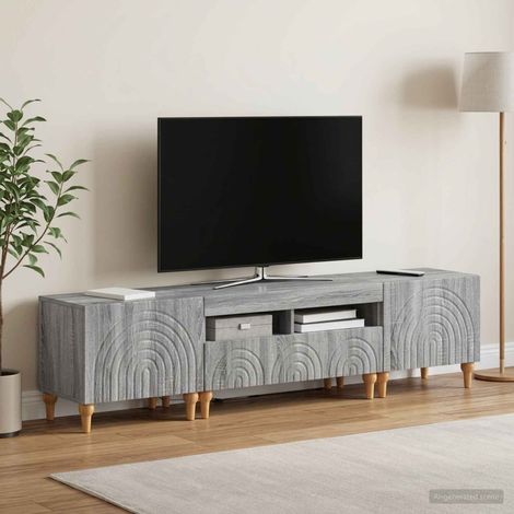 vidaXL 3 Piece LED TV Cabinet Grey Sonoma Engineered Wood (1/5)