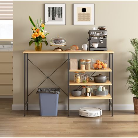 Meuble de rangement multifonction 120 x 40 x 85,5 cm en MDF et métal noir et naturel HAVRYA (1/5)