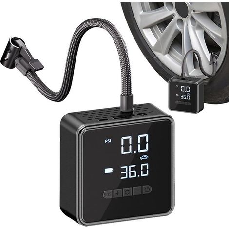 Compresor de aire portátil para neumáticos de coche，bomba de aire de 150 PSI，infla el doble de rápido，bomba inteligente para coches (1/5)