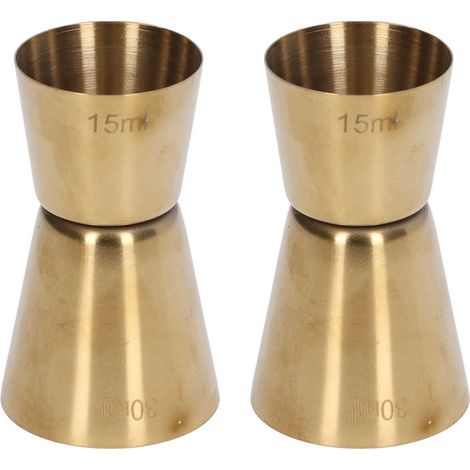 Doseur à cocktail double tête en acier inoxydable doré - 15/30 ml (1/5)