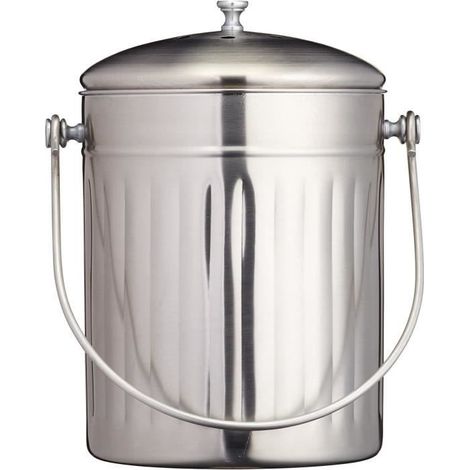5 Liter Seau à Compost en Acier Inoxydable pour comptoir de Cuisine - Seau à Compost Seau de Cuisine Compost avec Couvercle (1/4)