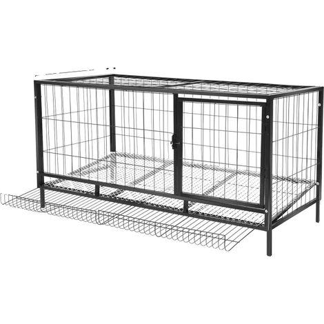 Hühnerstall, langlebige Eisenkonstruktion, geräumiges Design, schwarz (1/2)
