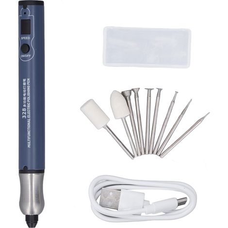 Stylo graveur électrique avec écran LED, 3 vitesses réglables, mini graveur multifonction 9 embouts inclus (1/5)