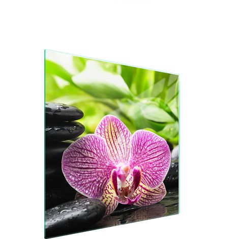 PIASTRA PROTETTIVA IN VETRO PER STUFA 50x52 ORCHIDEA (1/5)