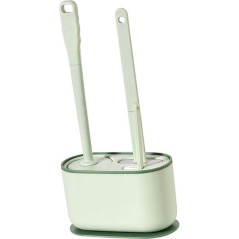 Set mit WC-Bürsten mit langem Griff für die gründliche Reinigung. Multifunktionale Hänge-WC-Bürste fürs Badezimmer, grün. (1/5)