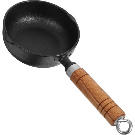 Mini casserole en fonte avec bec verseur, 400 ml, antiadhésive, pour faire fondre le beurre et verser l'huile, à utiliser sur la plaque de cuisson (1/5)