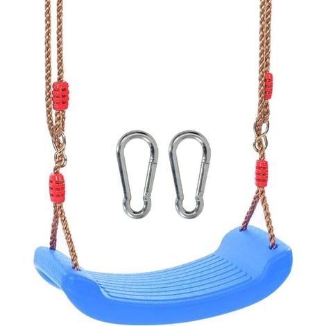 Balançoire Enfant Exterieur - Corde Balancoire, Assise Balancoire - Hauteur - Réglable - Antidérapant-(Bleu) (1/4)