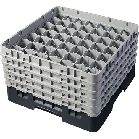 Casiers de lavage - 49 compartiments verres - Haut max 25.7 cm - 50 x 50 x 30.8 cm - Noir - Lot de 2 - Cambro