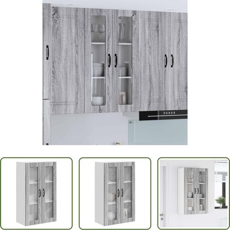 vidaXL Küchenorganisation - Küchenwandschrank Graues Sonoma 60 x 31 x 100 cm Holzwerkstoff (1/5)