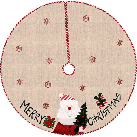 Tapis sapin de Noël, couverture sapin de Noël, couverture sapin de Noël ronde, couverture sapin de Noël, couverture sapin de Noël rétro 108 cm avec (1/5)