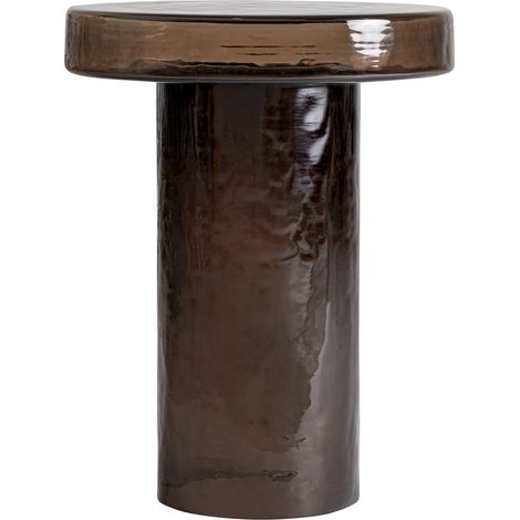 Table d'appoint en verre brun translucide - brun translucide (1/3)