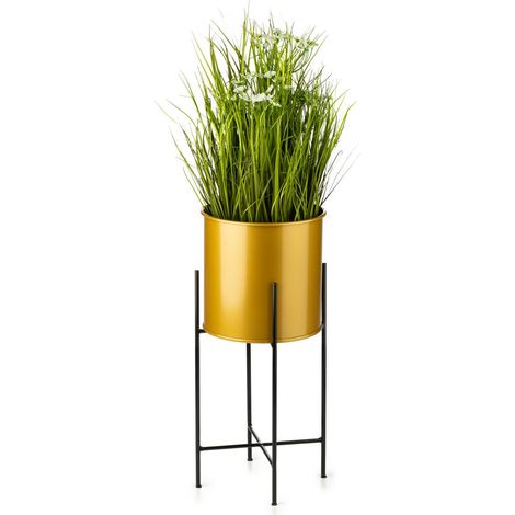 Blumenständer mit Deckel, 55 cm, schwarz und gold