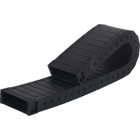 Chaîne porte-câbles entièrement fermée, série silencieuse, canal à câbles amovible, porte-fils D35 x 125, 1 mètre, compatible convoyeur (1/5)