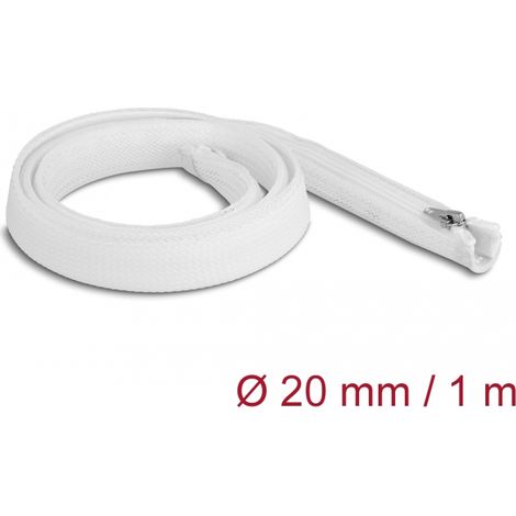 Delock Manga trenzada con cierre de cremallera resistente al calor 1 m x 20 mm blanco
